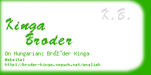 kinga broder business card